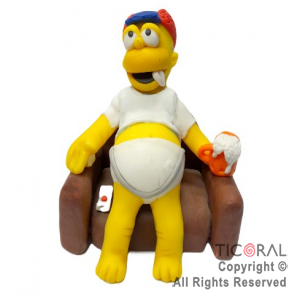 ADORNO HOMERO EN SILLON A. PORCELANA FRIA x 1